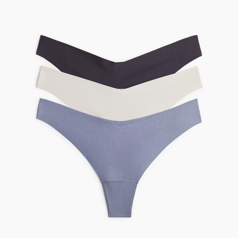 H&M Briefs NWT Size L 3 Pack Pastel Lightweight Low Rise VShaped Lined Brazilian